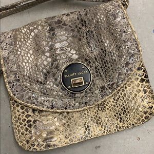Elliott Luca Rojo Flap Snakeskin leather bag